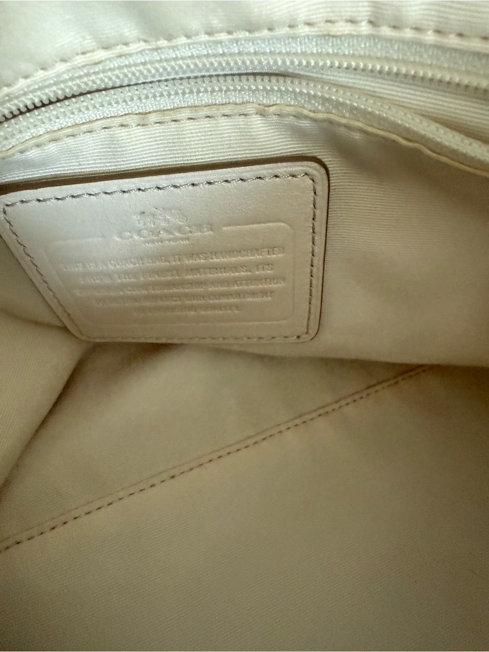 Coach Cream Leather Satchel with Gold Hardware - Picture 8 of 9